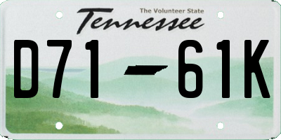 TN license plate D7161K
