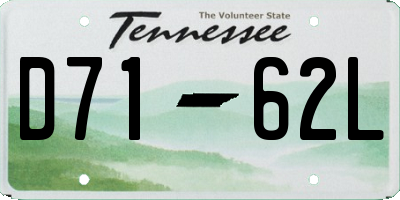 TN license plate D7162L