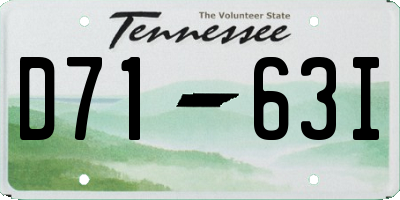 TN license plate D7163I