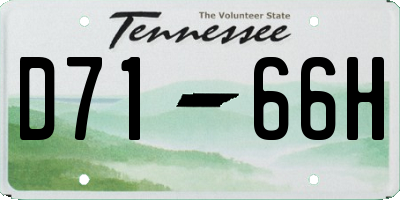 TN license plate D7166H
