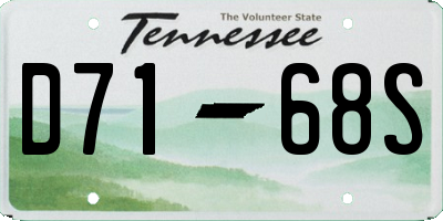 TN license plate D7168S