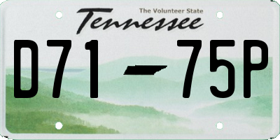 TN license plate D7175P