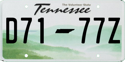 TN license plate D7177Z