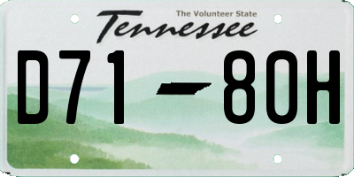 TN license plate D7180H