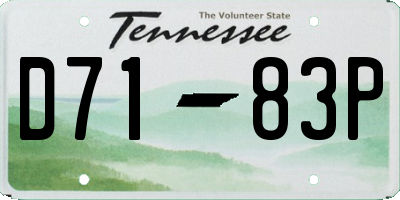 TN license plate D7183P