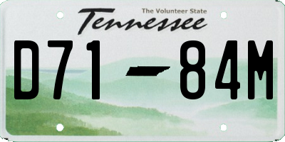 TN license plate D7184M
