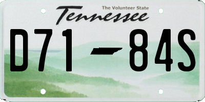 TN license plate D7184S
