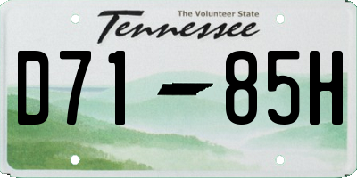 TN license plate D7185H