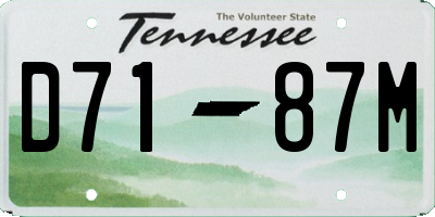 TN license plate D7187M
