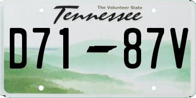 TN license plate D7187V