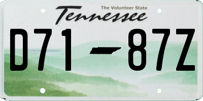 TN license plate D7187Z