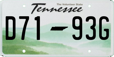 TN license plate D7193G