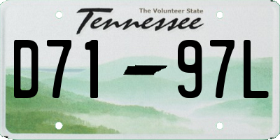 TN license plate D7197L