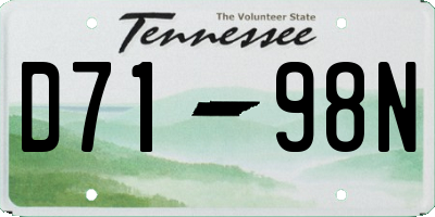 TN license plate D7198N