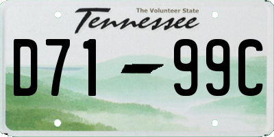 TN license plate D7199C