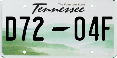 TN license plate D7204F