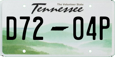 TN license plate D7204P