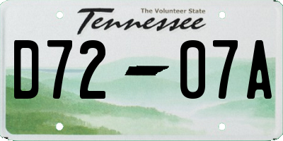 TN license plate D7207A
