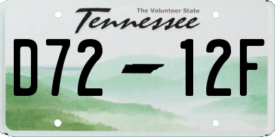 TN license plate D7212F