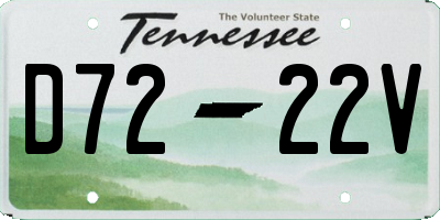 TN license plate D7222V