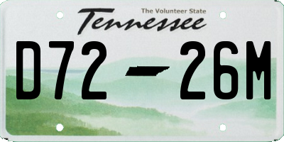 TN license plate D7226M