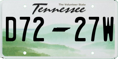 TN license plate D7227W