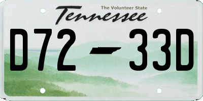 TN license plate D7233D