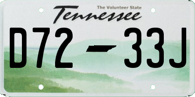 TN license plate D7233J