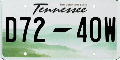 TN license plate D7240W