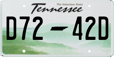 TN license plate D7242D