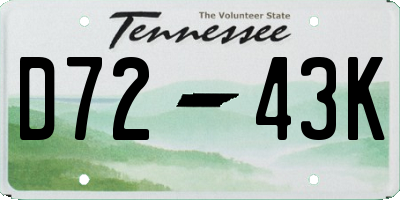 TN license plate D7243K