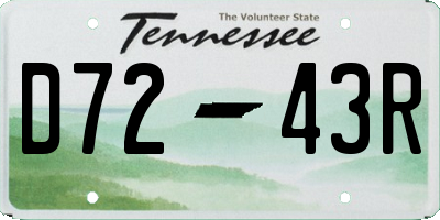 TN license plate D7243R
