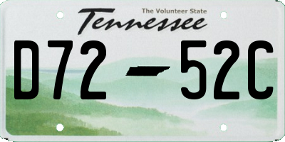 TN license plate D7252C