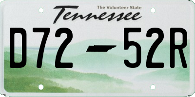 TN license plate D7252R