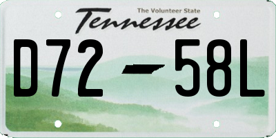 TN license plate D7258L
