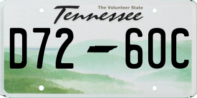 TN license plate D7260C