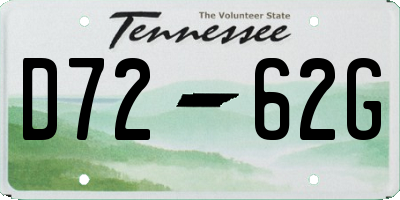 TN license plate D7262G