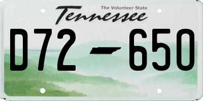 TN license plate D7265O