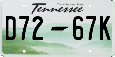 TN license plate D7267K