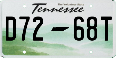 TN license plate D7268T