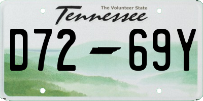 TN license plate D7269Y