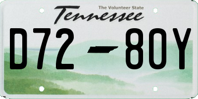 TN license plate D7280Y