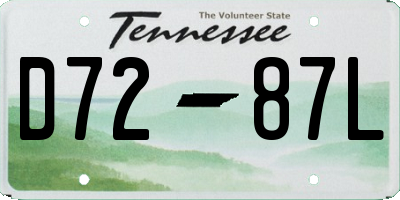 TN license plate D7287L
