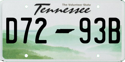 TN license plate D7293B