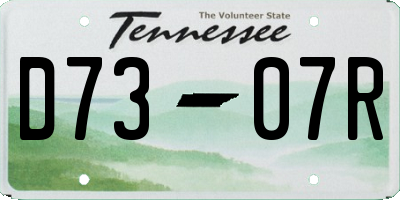 TN license plate D7307R