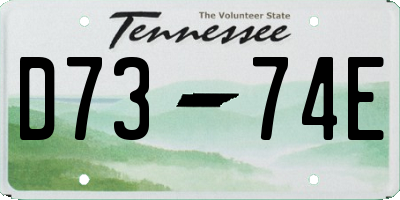 TN license plate D7374E