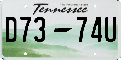 TN license plate D7374U