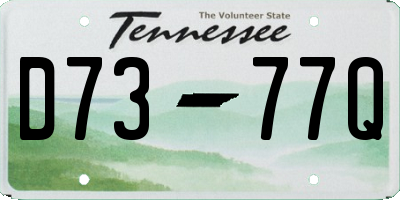 TN license plate D7377Q