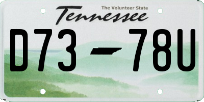 TN license plate D7378U