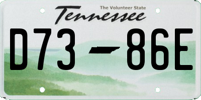 TN license plate D7386E